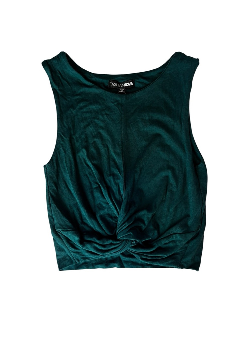 Fashion Nova twist-front cropped tank top from Cheyenne skirt set hunter green S